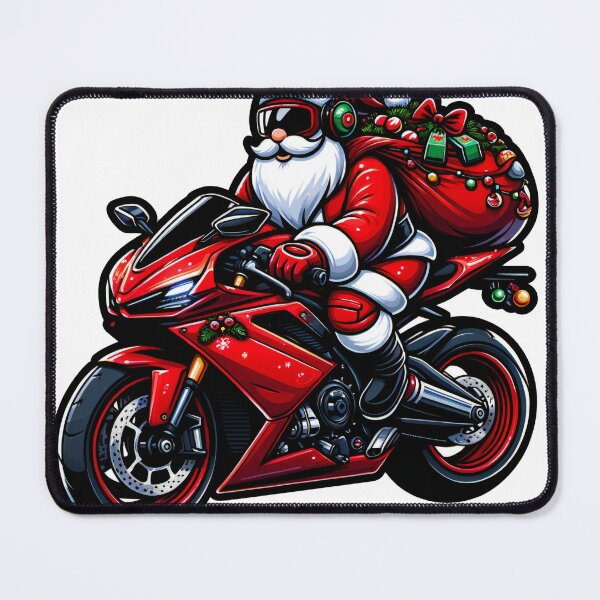 Item preview, Santa's Speedy Delivery - High-Octane Santa on Motorcycle Christmas Design designed and sold by AIARTIST1.