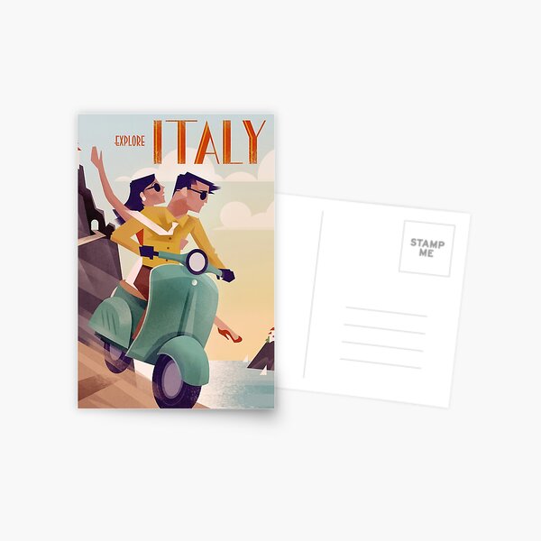 Italy Vintage Travel Poster Postcard