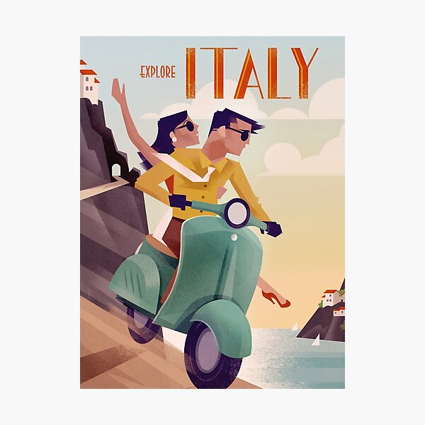 Italy Vintage Travel Poster Photographic Print