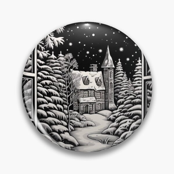 Item preview, Winter Night Scene Window Pictures for Chalk Marker  designed and sold by AnnaMDesign.