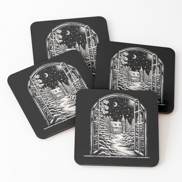 Item preview, Winter Night Scene Window Pictures for Chalk Marker  designed and sold by AnnaMDesign.
