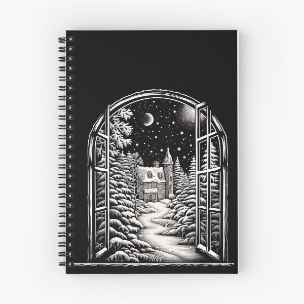 Item preview, Winter Night Scene Window Pictures for Chalk Marker  designed and sold by AnnaMDesign.