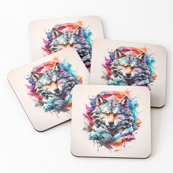 Item preview, strong colorful wolf logo designed and sold by RAILGUNWII.