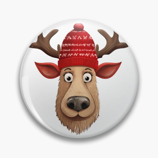 Item preview, Reindeer waring winter hat designed and sold by AIEngine.