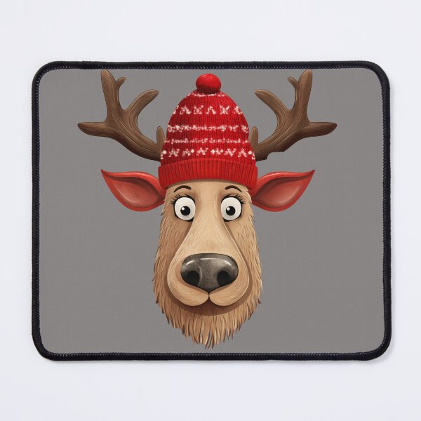 Item preview, Reindeer waring winter hat designed and sold by AIEngine.
