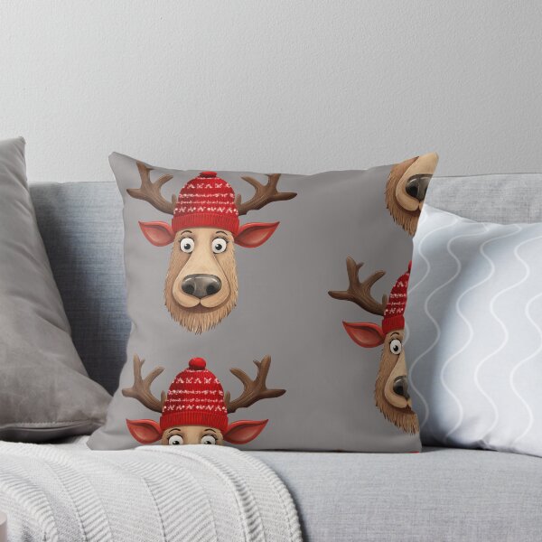 Item preview, Reindeer waring winter hat designed and sold by AIEngine.