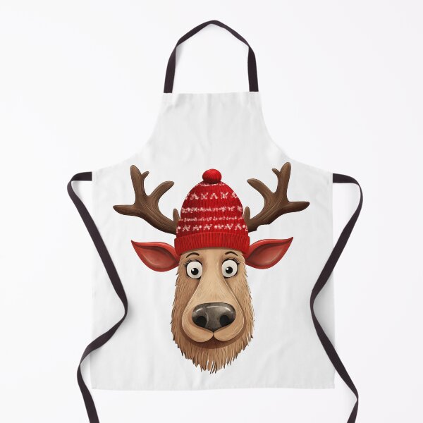 Item preview, Reindeer waring winter hat designed and sold by AIEngine.