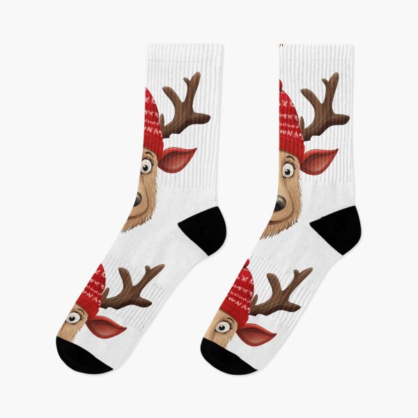 Item preview, Reindeer waring winter hat designed and sold by AIEngine.
