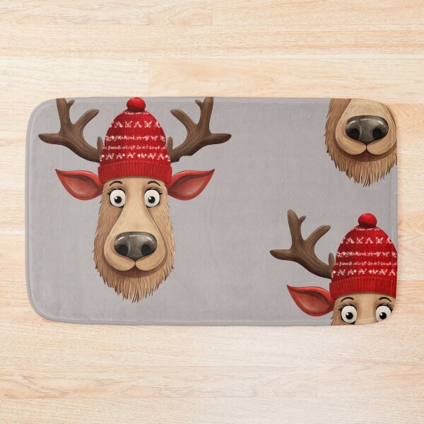 Item preview, Reindeer waring winter hat designed and sold by AIEngine.