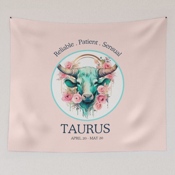 Item preview, Taurus  zodiac- Horescope/SunSign Theme  on pink back ground designed and sold by CosmicNook1.