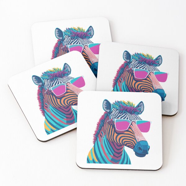 Item preview, Multicolored Zebra head with sunglasses designed and sold by MamikonarsRB.
