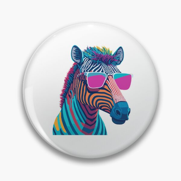 Item preview, Multicolored Zebra head with sunglasses designed and sold by MamikonarsRB.