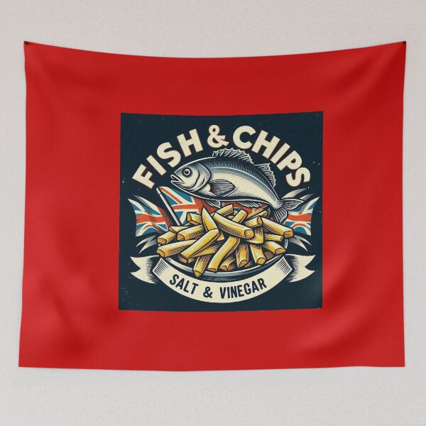 Item preview, British Fish n Chips logo designed and sold by PickledjoArt.