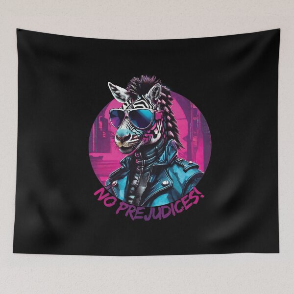 Item preview, Synthwave zebra in sunglasses - No prejudices! designed and sold by HarridanCreates.