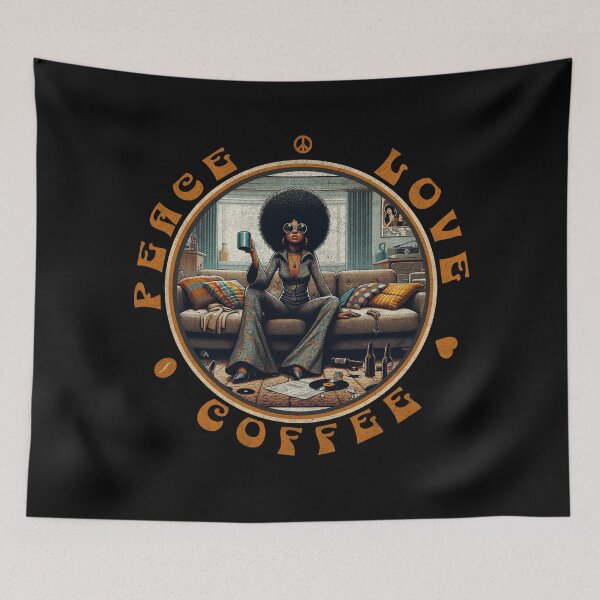 Item preview, Peace, Love, Coffee designed and sold by Retro-Rebellion.
