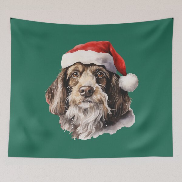 Item preview, Dog in Santa hat designed and sold by ArtOfDreams9.