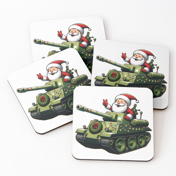 Item preview, Santa's Armored Holiday - Festive Tank-Riding Santa Claus Sticker Design designed and sold by AIARTIST1.
