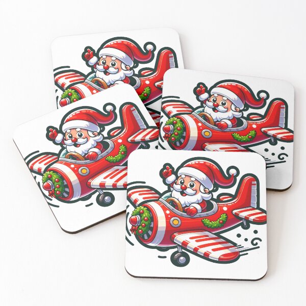 Item preview, Santa's Sky-High Adventure - Festive Airplane Flying Santa Claus Sticker Design designed and sold by AIARTIST1.