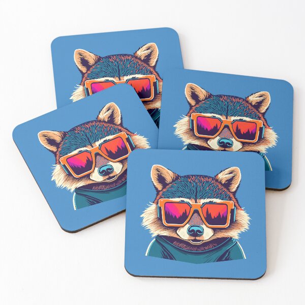 Item preview, Mapache elegante con gafas de sol retro designed and sold by MamikonarsRB.