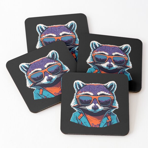 Item preview, Mapache retro con gafas de sol geniales designed and sold by MamikonarsRB.