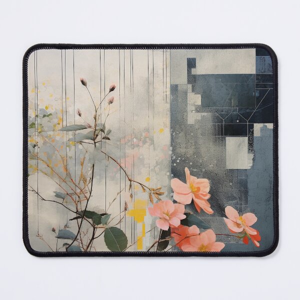 Item preview, Pastel Petals and Concrete Geometry - an Urban Botanic Abstraction designed and sold by Dazzling Studio Art.