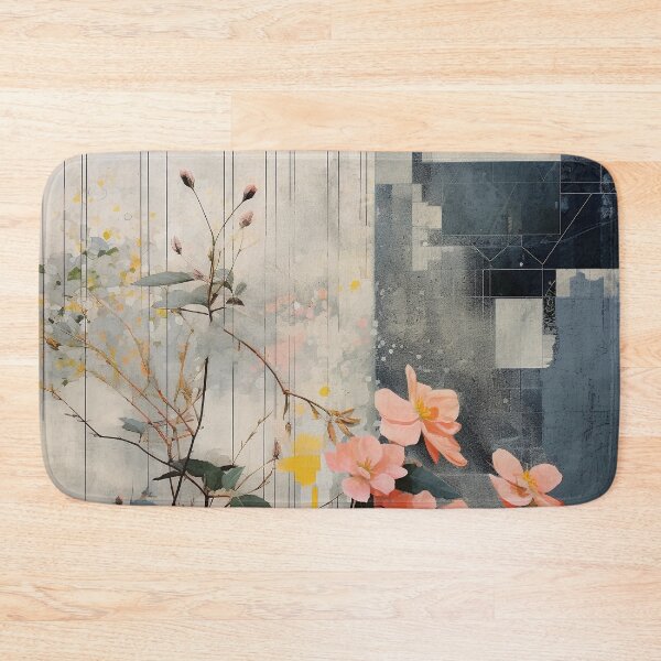 Item preview, Pastel Petals and Concrete Geometry - an Urban Botanic Abstraction designed and sold by Dazzling Studio Art.