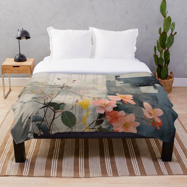 Item preview, Pastel Petals and Concrete Geometry - an Urban Botanic Abstraction designed and sold by Dazzling Studio Art.