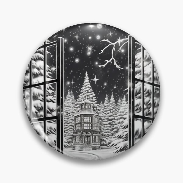 Item preview, Winter Night Scene Window Pictures for Chalk Marker designed and sold by AnnaMDesign.