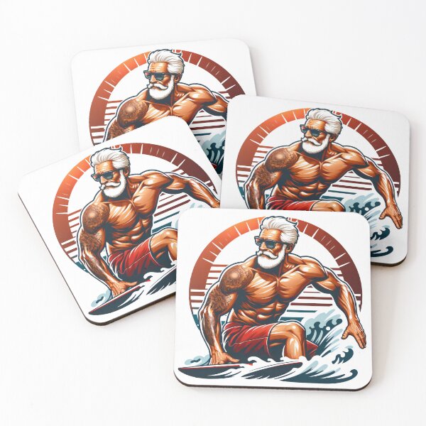 Item preview, Silver Surfer's Swell: Tattooed and Toned Senior on the Waves designed and sold by AIARTIST1.