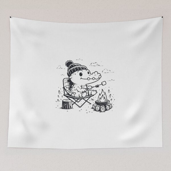 Item preview, A campground alligator roasting marshmallows designed and sold by Happinessgiver.
