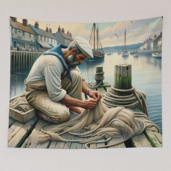 Item preview, Dawn Silence on the Fisherman's Pier designed and sold by PictorialWhimsy.