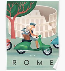 Póster Cartel de viaje de Roma Vintage