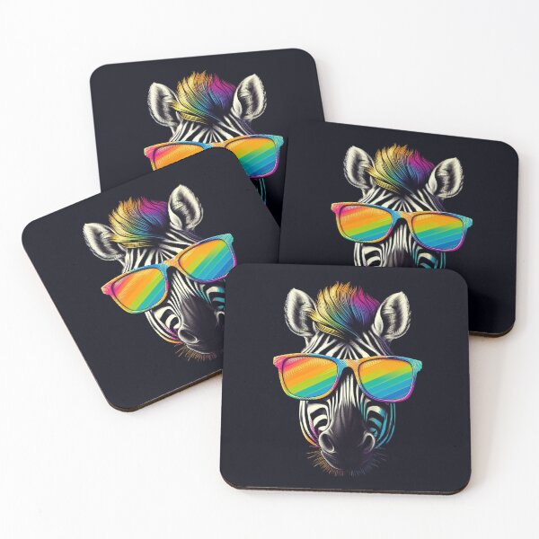 Artikelvorschau, Cooles Zebra mit Regenbogenbrille entworfen und verkauft von Studio Pico.