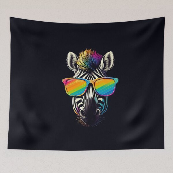 Artikelvorschau, Cooles Zebra mit Regenbogenbrille entworfen und verkauft von Studio Pico.