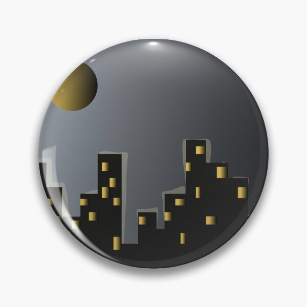 Item preview, City view at night with full moon and the dark sky  designed and sold by SunbeamMoon111.