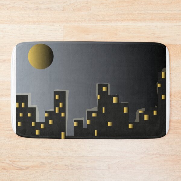 Item preview, City view at night with full moon and the dark sky  designed and sold by SunbeamMoon111.