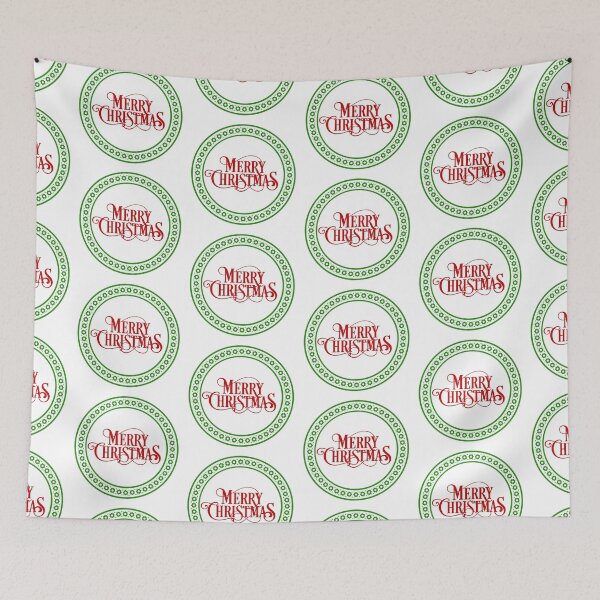 Item preview, Red and Green Merry Christmas Circular Message designed and sold by ChristmasCharm.