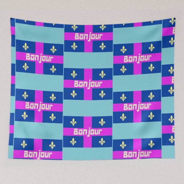 Item preview, Bonjour (hello in French) Quebec Flag designed and sold by lobodelnoir.