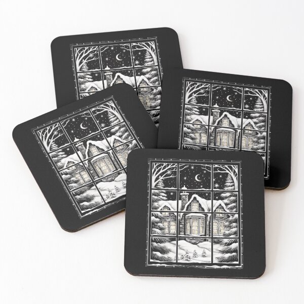 Item preview, Winter Night Scene Window Pictures for Chalk Marker designed and sold by AnnaMDesign.
