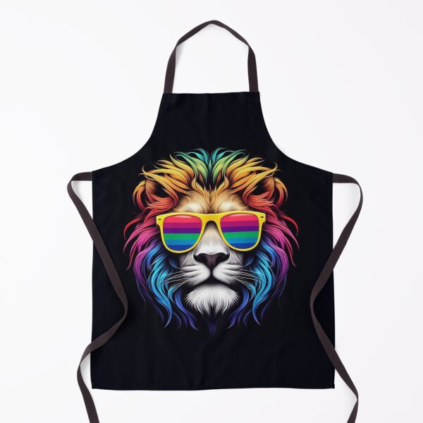 Item preview, Cool Lion with Rainbow Sunglasses and Manes designed and sold by Studio Pico.