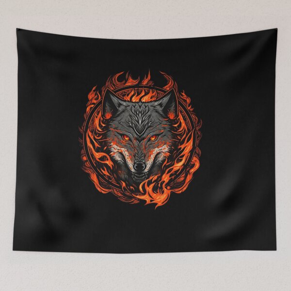 Item preview, Flaming wolf emblem logo tattoo design  designed and sold by EternalDelight1.
