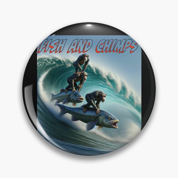 Item preview, Fish and Chimps - Surfing chimps designed and sold by Matthew Kinnersly.