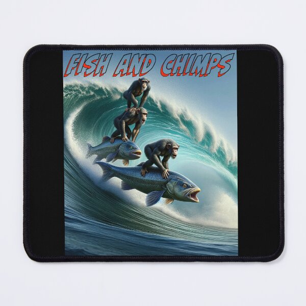 Item preview, Fish and Chimps - Surfing chimps designed and sold by Matthew Kinnersly.
