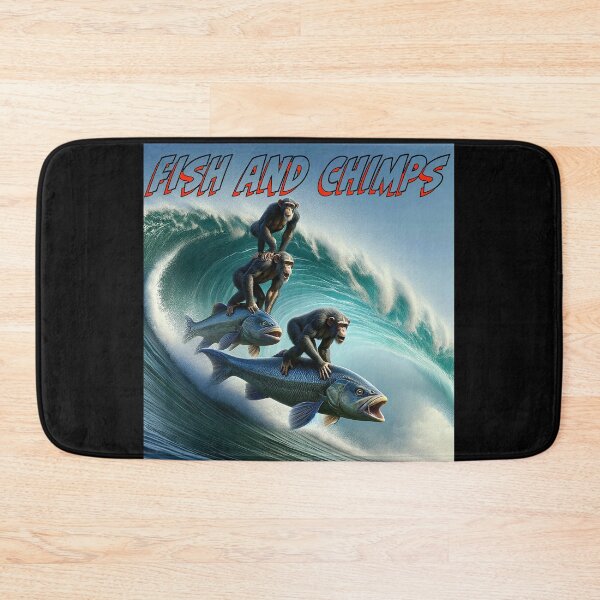 Item preview, Fish and Chimps - Surfing chimps designed and sold by Matthew Kinnersly.