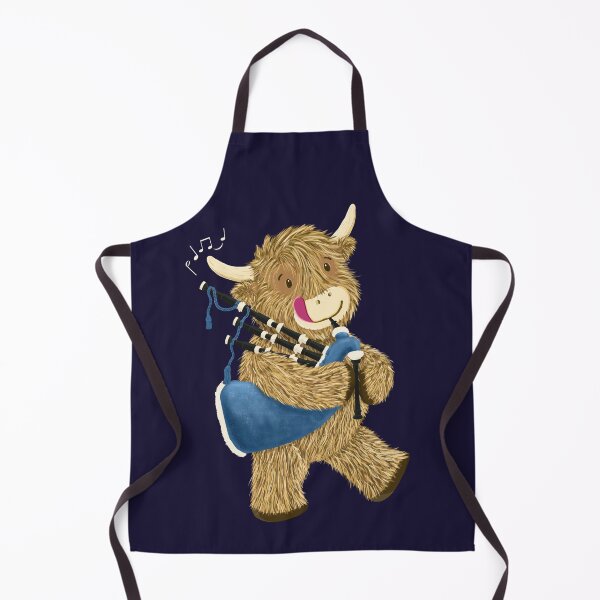 Item preview, Wee Hamish The Happy Scottish Highland Cow Playing Bagpipes designed and sold by brodyquixote.