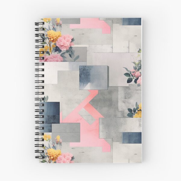 Item preview, Pastel Petals and Concrete Geometry - an Urban Botanic Abstraction Pattern designed and sold by Dazzling Studio Art.