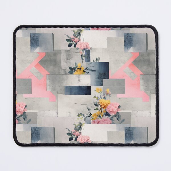 Item preview, Pastel Petals and Concrete Geometry - an Urban Botanic Abstraction Pattern designed and sold by Dazzling Studio Art.