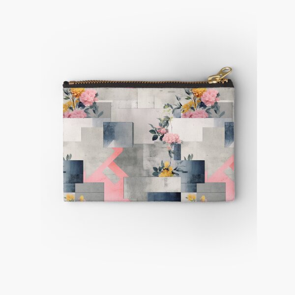 Item preview, Pastel Petals and Concrete Geometry - an Urban Botanic Abstraction Pattern designed and sold by Dazzling Studio Art.