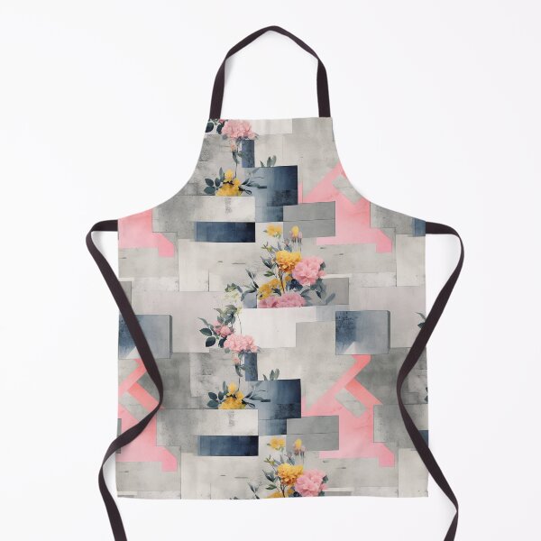 Item preview, Pastel Petals and Concrete Geometry - an Urban Botanic Abstraction Pattern designed and sold by Dazzling Studio Art.