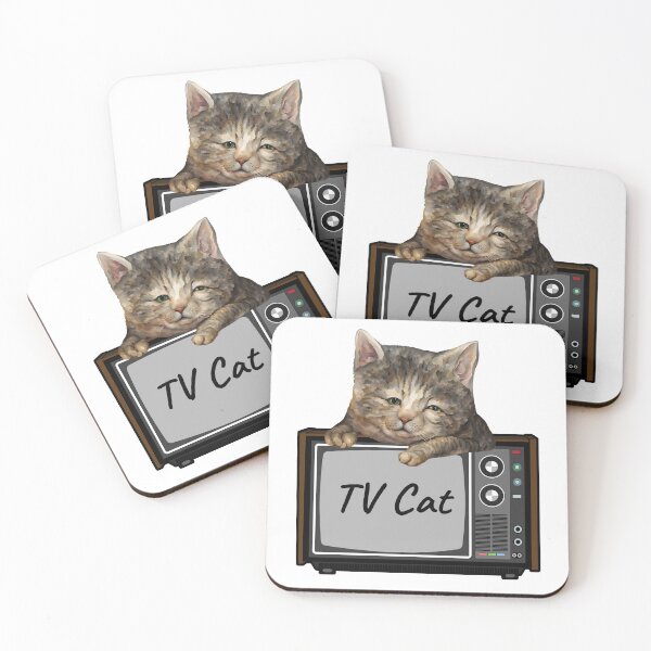 Item preview, TV Cat: A Funny and Cute Lazy Cat Design designed and sold by GorinART.